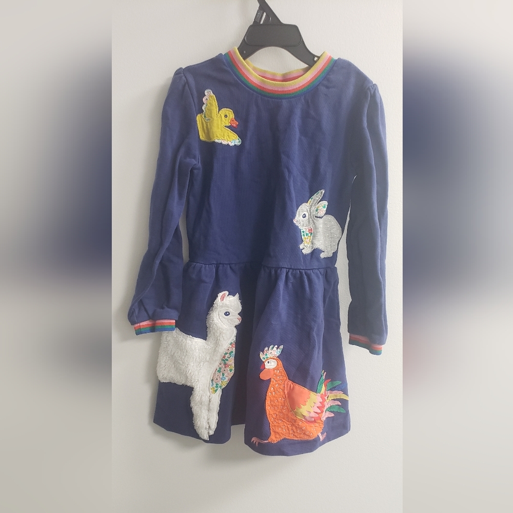Mini Boden Farm Animals Dress 7-8y